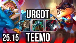 Urgot Vs Teemo Top 500 Games Kr Grandmaster 25.15