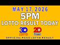 5pm Lotto Result Today May 17 2026 Swertres 3D Lotto Ez2 2D Lotto PCSO