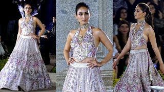 Mira Rajput Walks The Ramp In A Stunning Lehenga And Corset Blouse