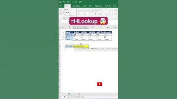 How to use HLookup in Excel #hlookup #excel #exceltricks #exceltips #viral #viralvideos