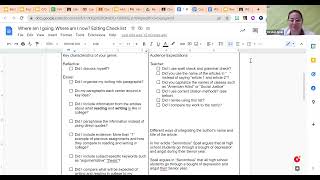 Portfolio Reflection #1 Revision and Editing Checklist