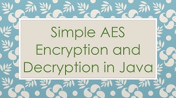 Simple AES Encryption and Decryption in Java