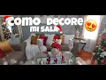 Ideas para decorar una sala pequena para navidad/ decoracion de mi sala