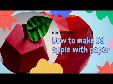 3D Apple Tutorial;DIY Paper Apple School Paper Craft,Easy Kids Craft,3d ...