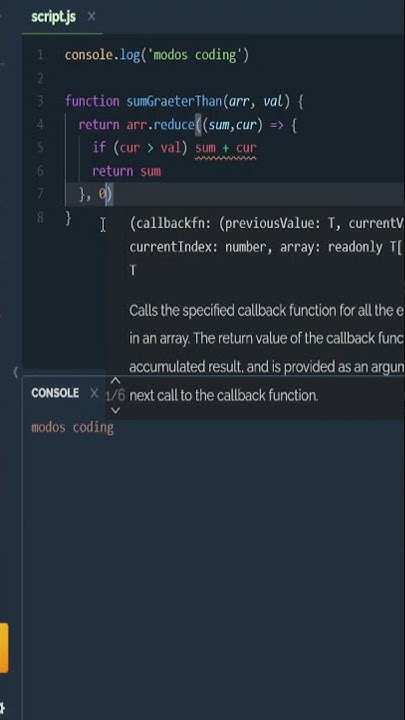 #short Javascript | Sum up all array elements with values greater than ...