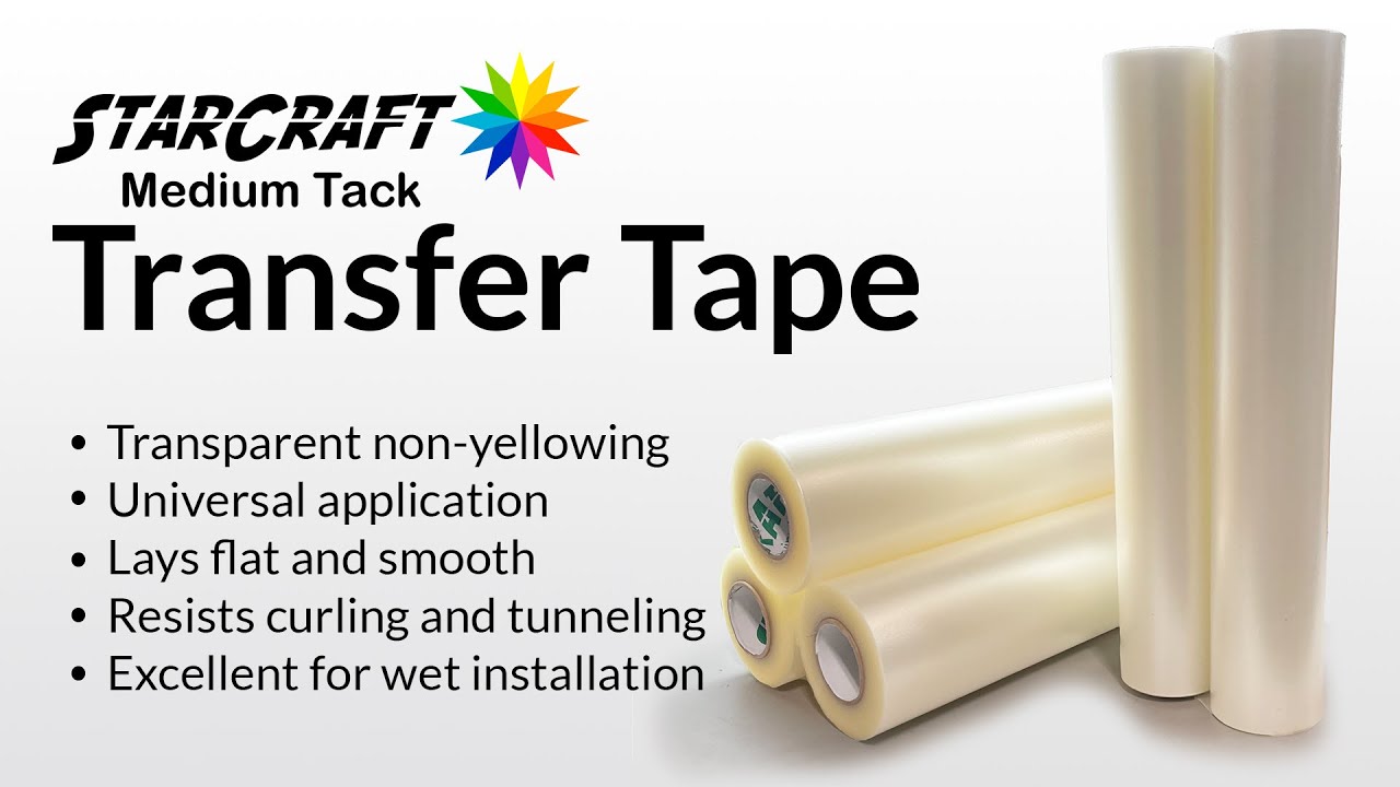 Ultra Clear Transfer Tape, Medium Tack, 12” x 12ft. –