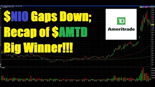 $NIO Gaps Down; Recap of Big Winning Day Trade of $AMTD