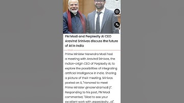 PM Modi and Perplexity AI CEO Aravind Srinivas discuss the future of AI in India