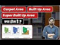 What is Carpet Area, Builtup Area and Super Builtup Area | Difference Between Carpet &amp; Builtup Area