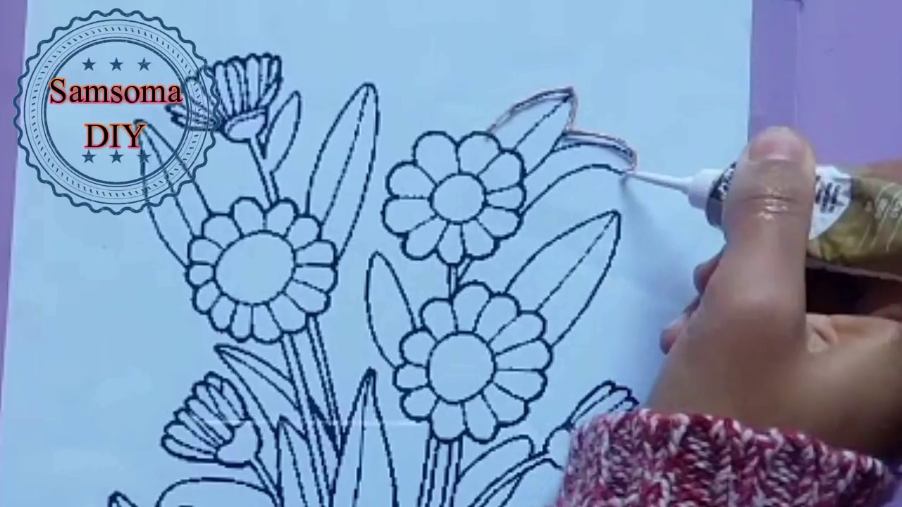 دورة تعلم الرسم على الزجاج - كيفية تحديد الرسمة على الزجاج - الريليف /  Glass Painting