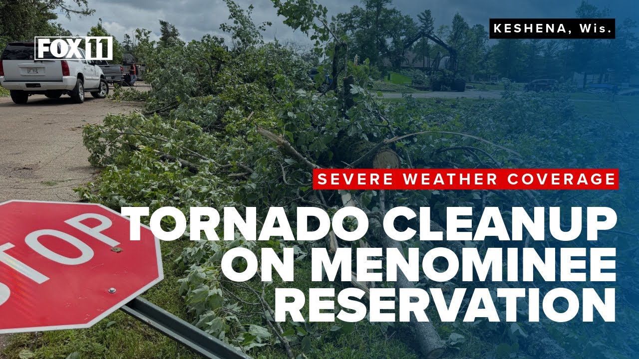 Keshena begins cleanup from tornado damage - YouTube