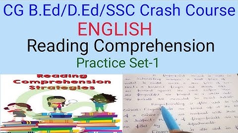 Reading Comprehension Practice Set-1 for B.Ed./D.Ed/SSC Aspirants