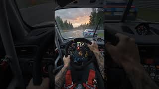 Porsche GT3 Onboard POV — Wet Sunset Overtake #Shorts