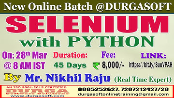 SELENIUM with PYTHON Online Training @ DURGASOFT