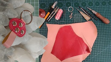 DIY Leather Mushroom Keychain – Cute & Easy Craft Tutorial – ASMR