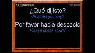 Essential Phrases in Spanish | Frases en Español | Learn Spanish | Free Spanish Lessons and Classes