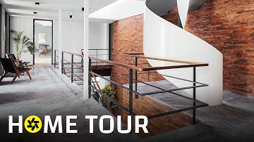 Brick Wall House with a Spiral Staircase in Anand, Gujarat | SAK Designs (Home Tour).