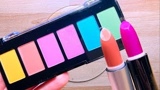 Satisfying Slime Mixing! EYESHADOW Slime Coloring! Colorful LIPSTICK Slime Mixing! ASMR into Slime