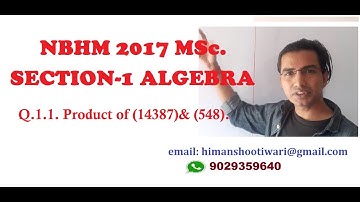 Q.1.1 (ALGEBRA) NBHM 2017 MSc.