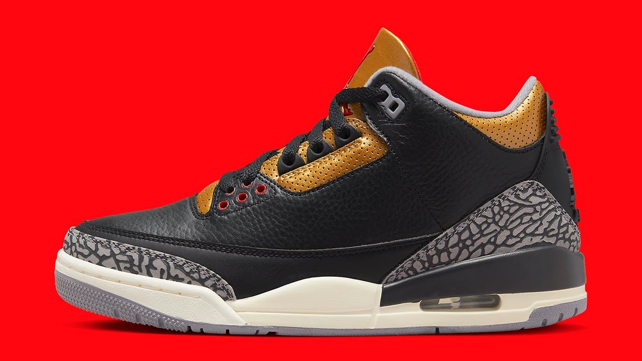 jordan 3 black gold