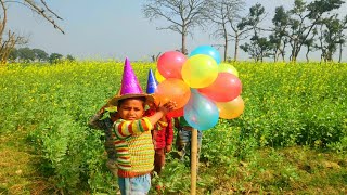 Outdoor fun with Flower Balloon and learn colors for kids by I kids  episode - 179