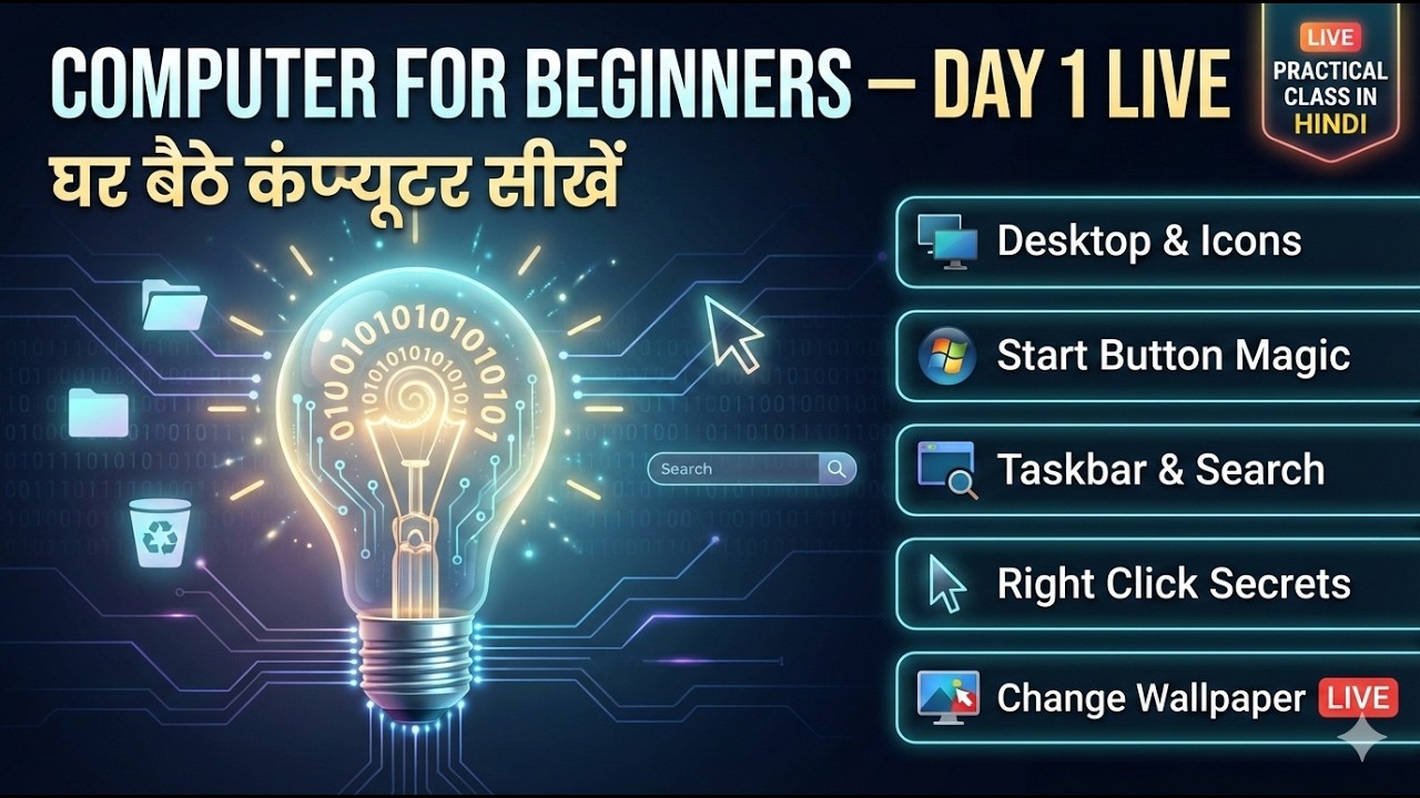 Hero Computer Class 🔴 Zero to Hero: Computer Basic Full Course in Hindi | Live Practical ...