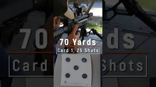 70yds with 18.13gr JSB pellets and the Ranger XR2 Compact.22 cal airgun