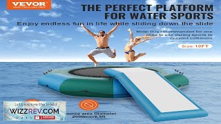VEVOR Inflatable Water Bouncer 10ft Recreational Water Trampoline Portable Bounce Swim