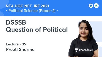 DSSSB Question of Political | Political Science | NTA UGC NET JRF 2021 | by Preeti Sharma