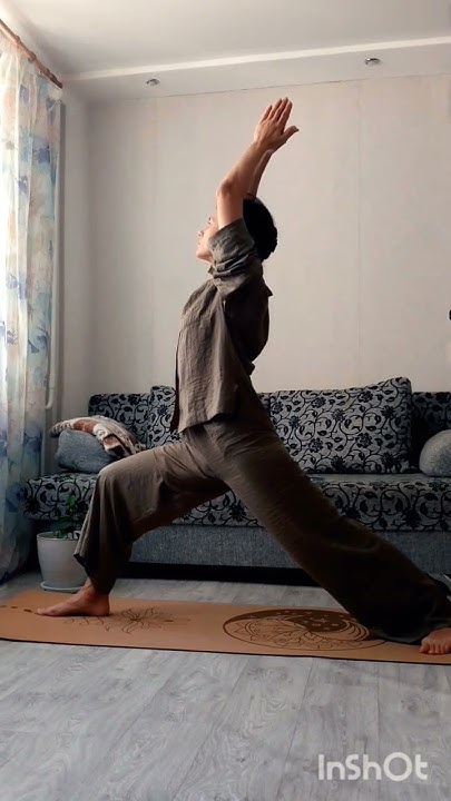 Вирабхадрасана I = поза воина 1#йога#йогадома#yogamusic - YouTube
