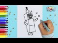 Number Block 3 Drawing , Painting & Coloring For Kids |Tips For Toddlers