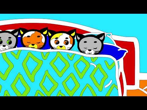 Раскраски - Считалочки (Десять в кроватке) | Три котенка - мультик для малышей