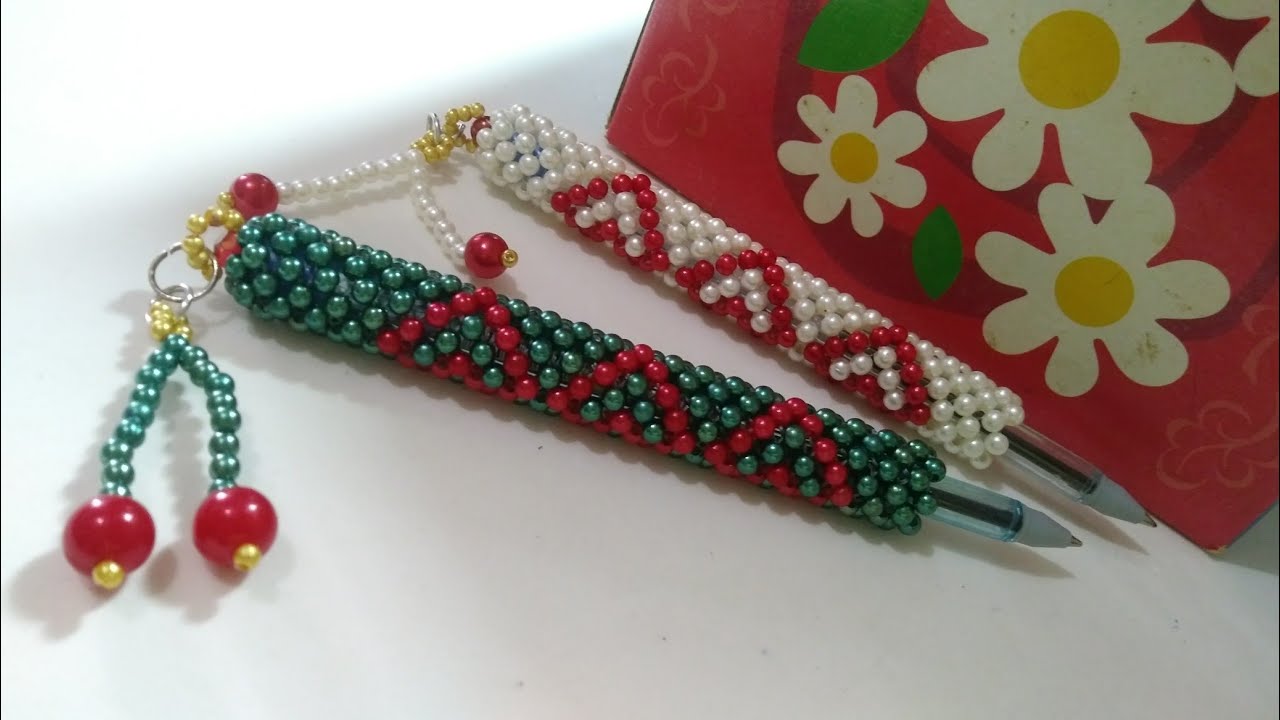 Capa de pérolas para caneta Coração e pingente Cereja