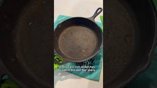 I restored this rusty cast iron pan #diy #howto #satisfying