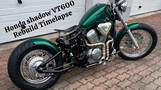 honda shadow VT600 bobber build timelapse