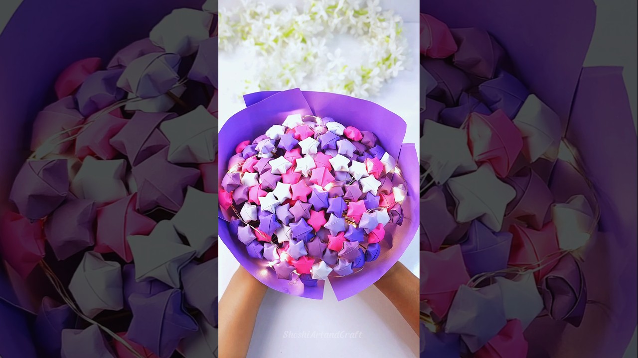 DIY CUTE Flower Bouquet from paper 💜🤍💕