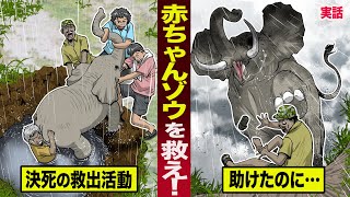 【実話】瀕死の赤ちゃんゾウを決死の救出。その後、母親ゾウが思わぬ行動に・・・