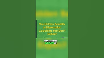 Unlock Your Dissertation Potential: Hidden Benefits of Coaching Revealed! #dissertation #phd
