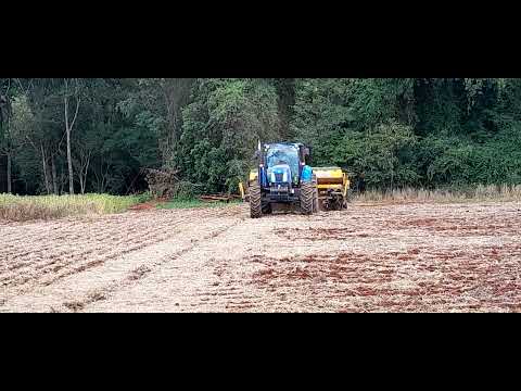 New Holland T6 130, e plantadeira tatu 9 linhas, plantiu milho 🌽 2025