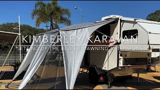 Kimberley Karavan Kwik Awning Part 2  Bedouin Extensions  Set Up