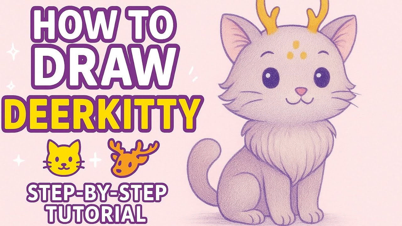 How to Draw Deerkitty | Cute Animal Drawing Tutorial for Beginners (Step-by-Step)