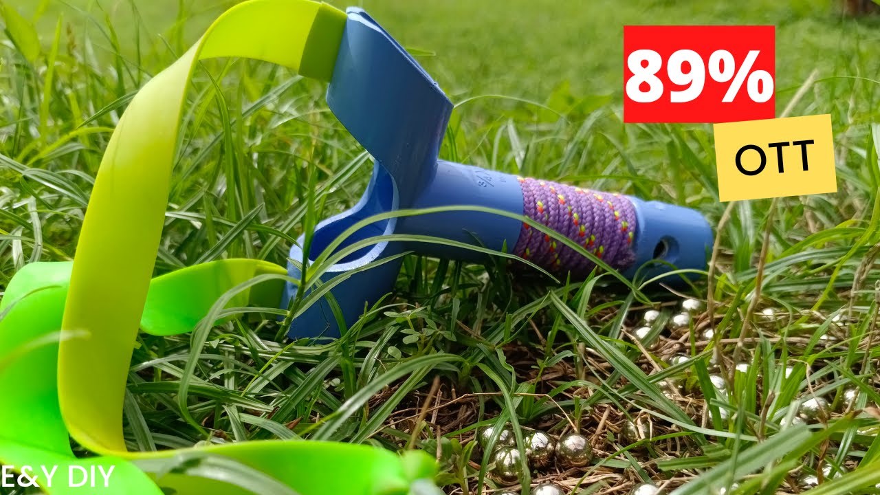 DIY Slingshot "Unique and Strong" Catapult made of PVC pipe with a