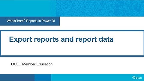 Export reports and report data