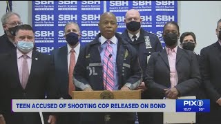 Teen accused of shooting cop released on bond