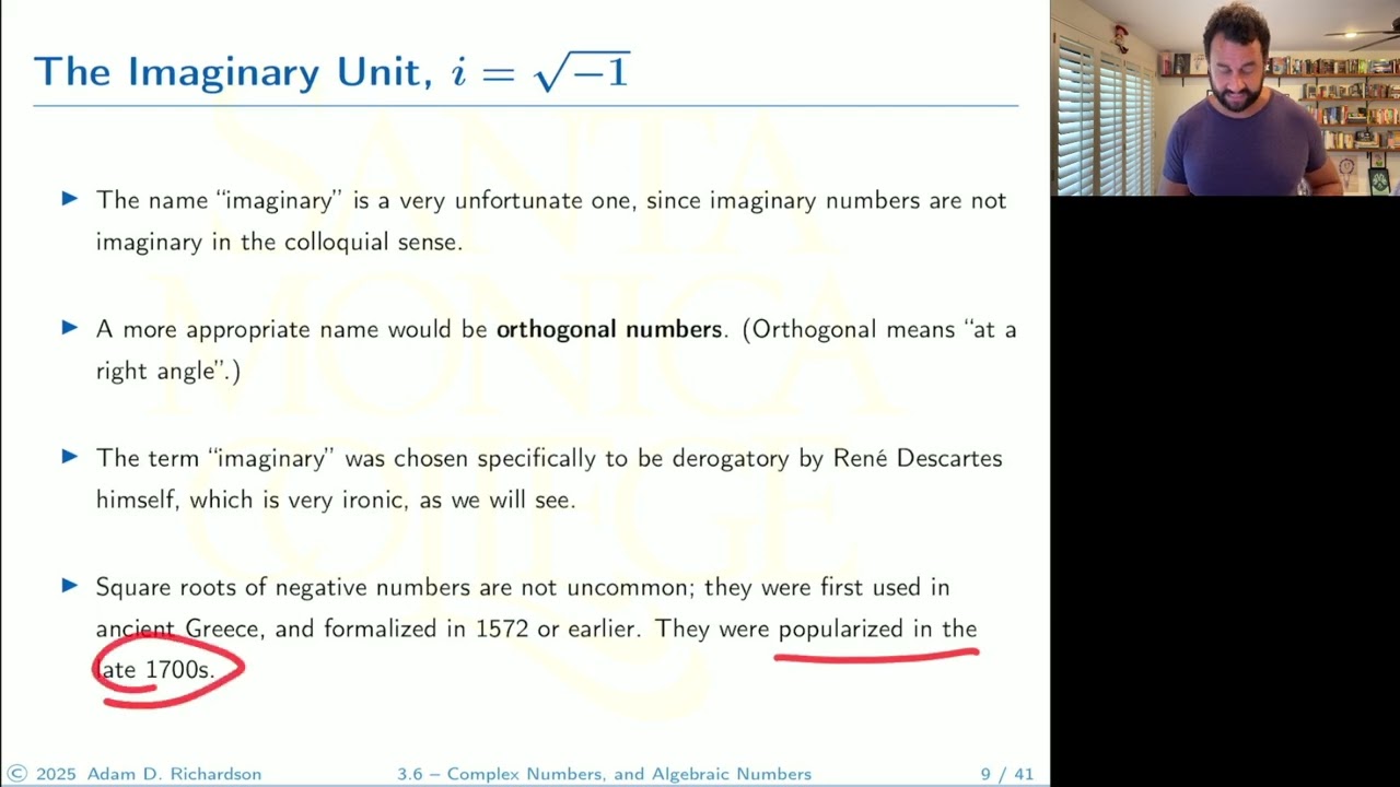 3.6 – Complex Numbers, and Algebraic Numbers - YouTube