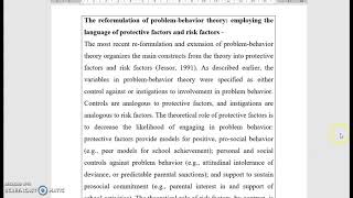 Problem Behaviour Theory (Second Sessioin)