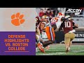 Clemson Defensive Highlights vs. Boston College