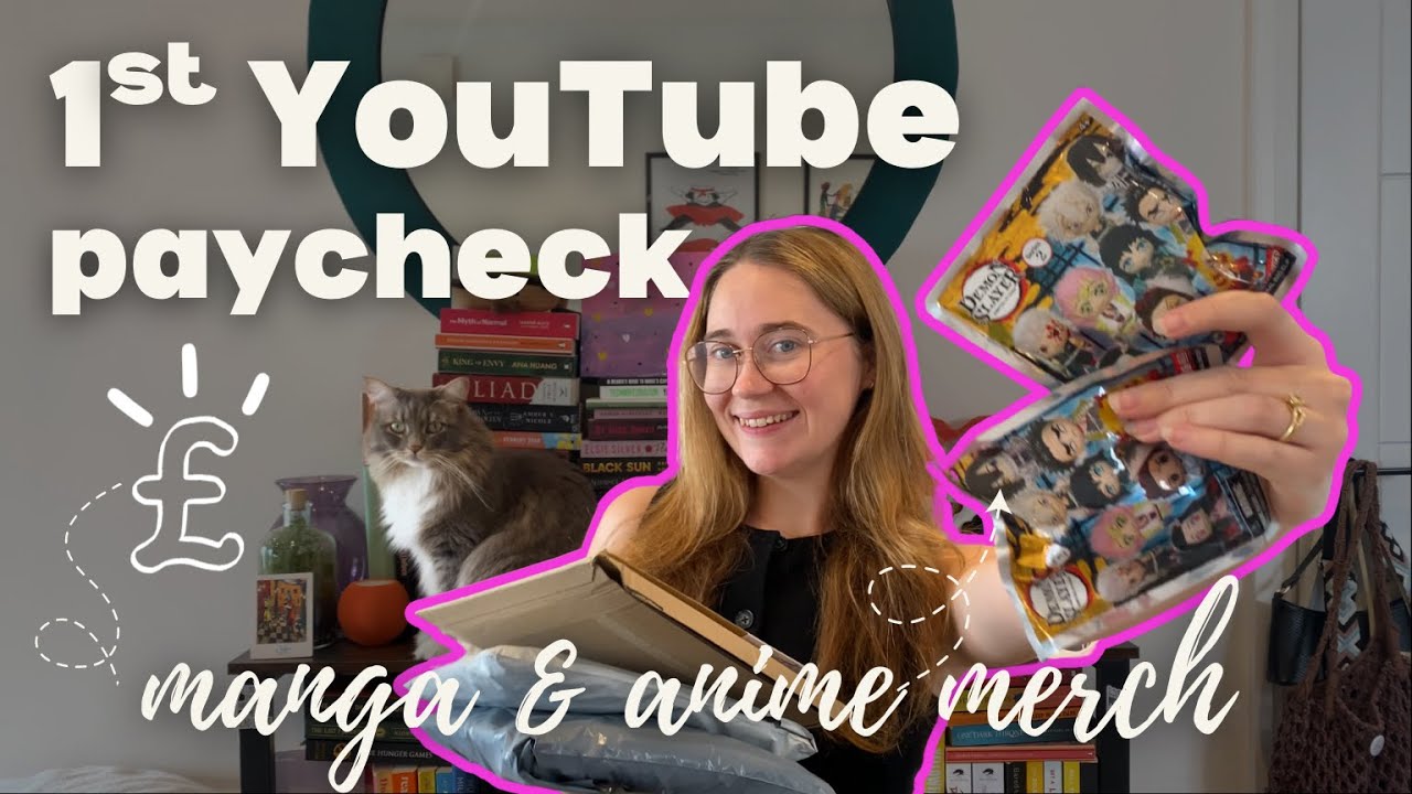 🎉 Treating myself with my FIRST YouTube paycheck! (Manga and Anime merch haul)
