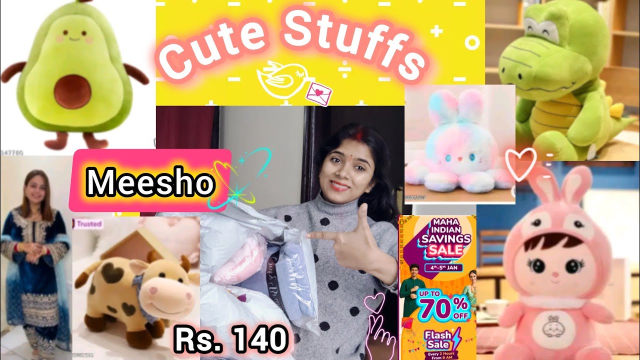 Rs.140 Main Soft Toys😍🫰|cute stuffs from Meesho |Honest Review✅| Meesho Maha Indian Saving Sale😍|