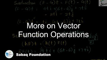 More on Vector Function Operations, Math Lecture | Sabaq.pk